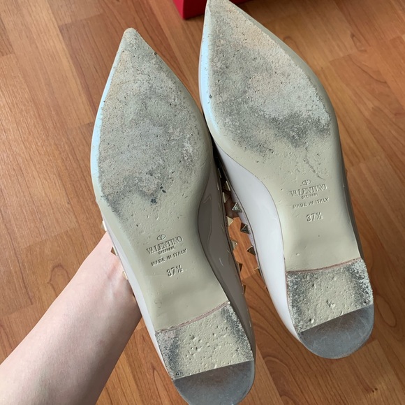 Valentino rockstud patent ballet flats Nude 37.5 - Picture 4 of 8